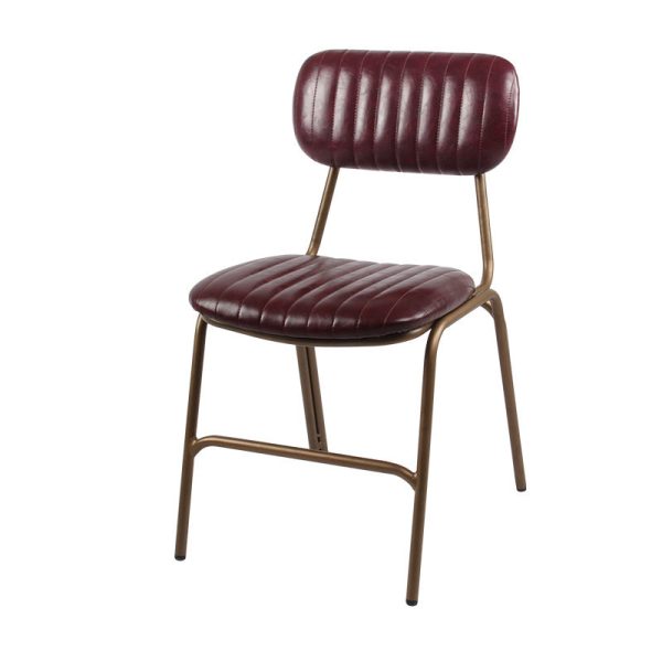 Contemporary Industrial Leather Iron Square Elliptical Stripe Dining Chair Backrest Footrest For Dining Room - Image 28