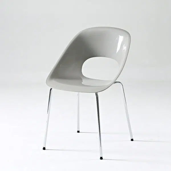 Contemporary Creative Square Hollow Out Backrest PP Metal Dining Chair For Dining Room - Image 16