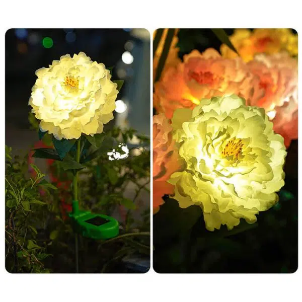 Modern Simulation Peony Flower Decoration Waterproof Solar Outdoor LED Garden Ground Light - Image 16