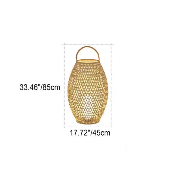 Outdoor Bamboo Weaving Portable Waterproof 1-Light Garden Landscape Light - Image 9