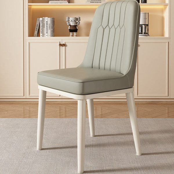 Contemporary Luxury Square PU Leather Upholstered Dining Chair Backrest For Dining Room - Image 3