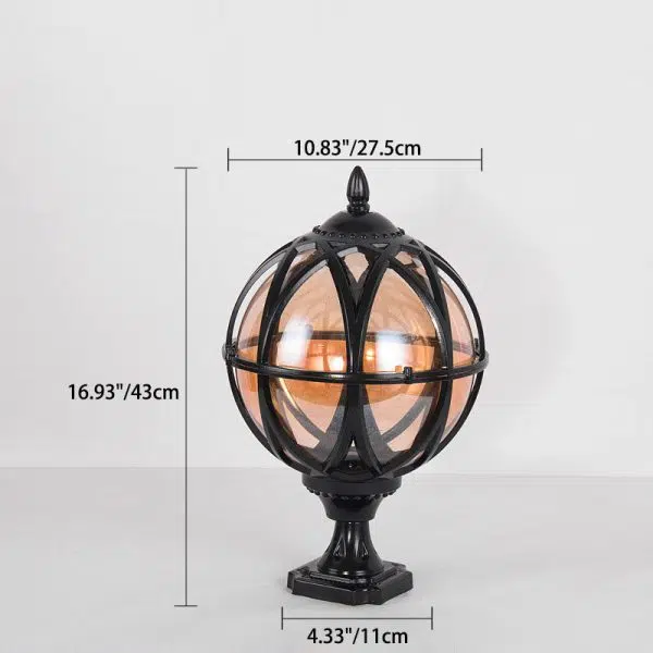 Traditional Colonial Globe Glass Aluminum 1-Light Outdoor Light For Garden - Image 6