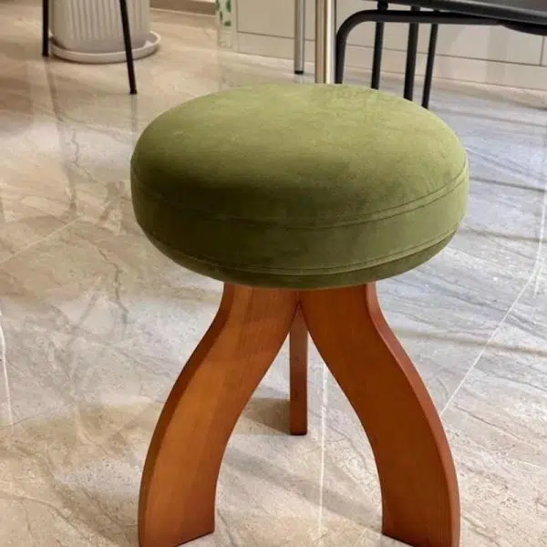 Contemporary Creative Round Lambswool Velvet Footstool Armless Backless For Entryways - Image 8