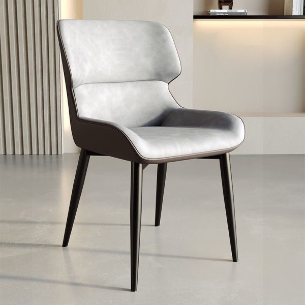 Contemporary Luxury Square PU Leather Upholstered Dining Chair Backrest For Dining Room - Image 2