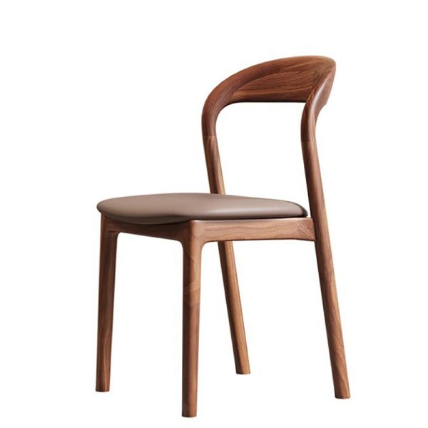 Contemporary Scandinavian Curved Back Ash Wood Sponge Dining Chair Backrest For Dining Room - Image 26