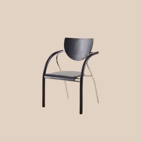 Contemporary Nordic Microfiber Leather Wood Stainless Steel Sponge Semicircular Curved Dining Chair Backrest Armrest For Dining Room - Image 19