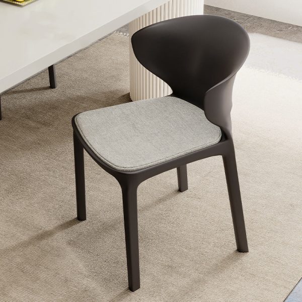 Contemporary Scandinavian PP Plastic Velvet Square Ergonomivally Design Stackable Dining Chair Backrest For Dining Room - Image 21