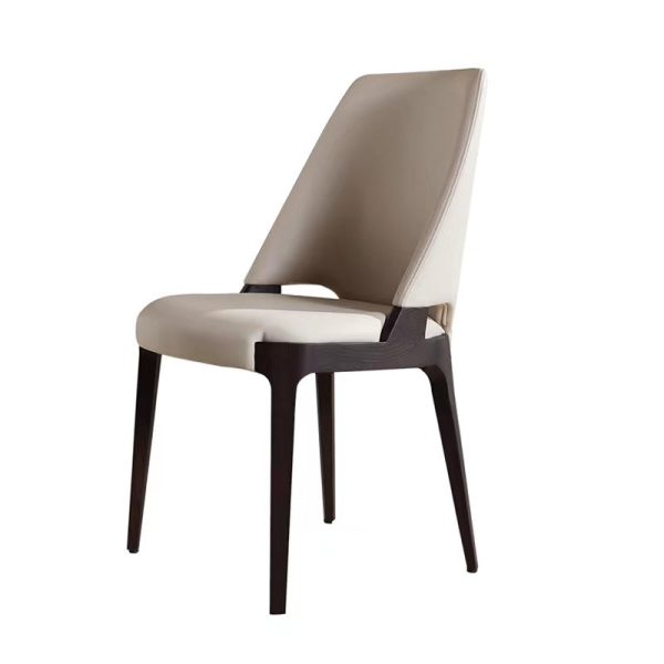 Contemporary Luxury Square Microfiber Leather Upholstered Dining Chair Backrest For Dining Room - Image 14