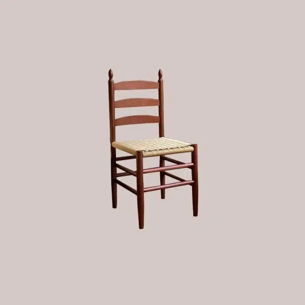 Contemporary Retro Square Braided Rope Solid Wood Dining Chair Ladder-back Footrest For Dining Room - Image 13