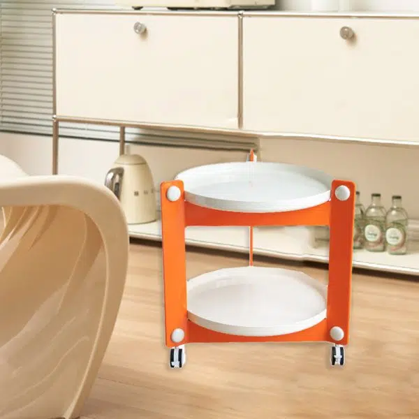 Contemporary Creative Round PET Acrylic End Table 2-Tier For Living Room - Image 13