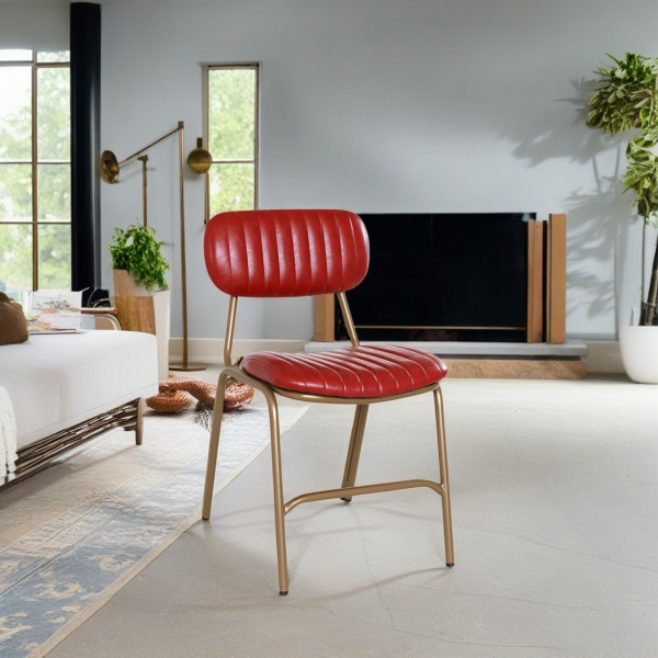 Contemporary Industrial Leather Iron Square Elliptical Stripe Dining Chair Backrest Footrest For Dining Room - Image 21