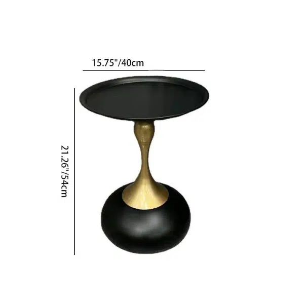 Contemporary Creative Round Steel End Table 1-Tier For Living Room - Image 4