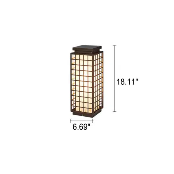 Modern Chinese Square Column Outdoor Waterproof Patio 1-Light Landscape Light - Image 18