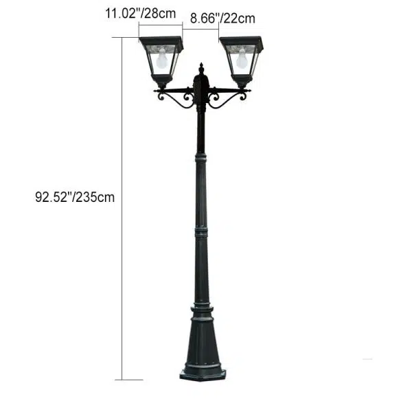 Traditional Chinese Solar Waterproof Aluminum Alloy Glass Cylinder LED Landscape Lighting Outdoor Light For Garden - Image 6