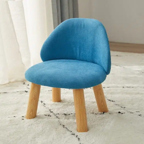 Contemporary Nordic Fabric Round Footstool Backrest For Entryways - Image 11
