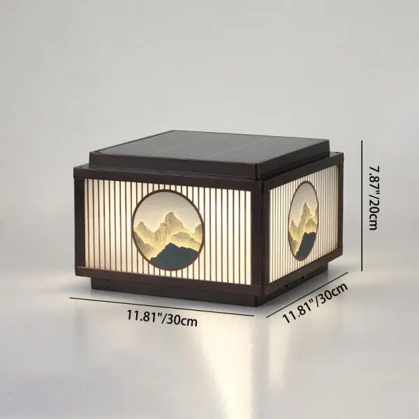 Modern Minimalist Solar Waterproof Square Aluminum Glass LED Post Head Light For Garden - Image 5