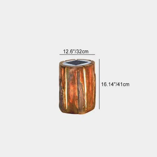 Modern Art Deco Waterproof Solar Iron Resin Tree Stump LED Landscape Lighting Outdoor Lighting For Garden - Image 4