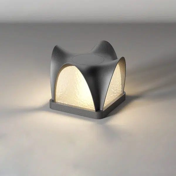 Modern Art Deco Solar Curve Cube LED Outdoor Landscape Light For Garden - Image 7