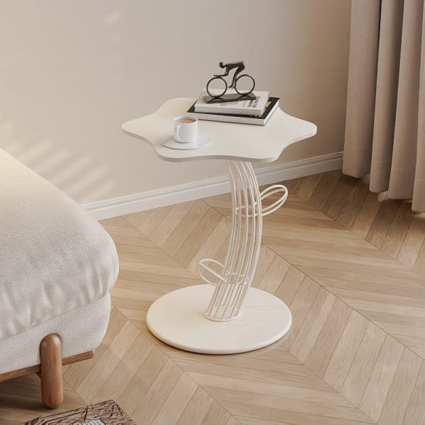Contemporary Creative Clouds Rock Slab Tempered Glass End Table 1-Tier For Bedroom - Image 15