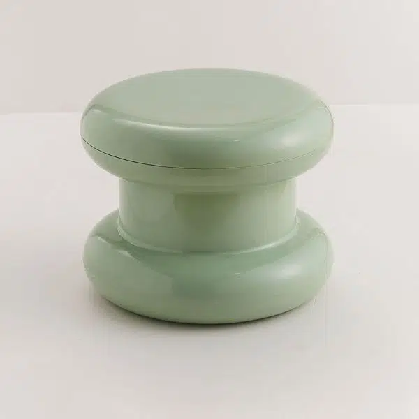 Contemporary Scandinavian Cylinder Frame Plastic Acrylic Vanity Stool 1-Leg For Bedroom - Image 20