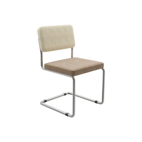 Contemporary Nordic Square Fabric Upholstered Stainless Steel Bracket Dining Chair Backrest For Dining Room - Image 16