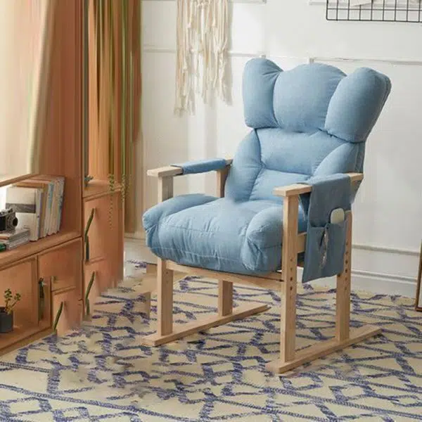 Modern Simplicity Fabric Upholstered Wood Frame Accent Chair Adjustable Backrest Armrest For Home Office - Image 4