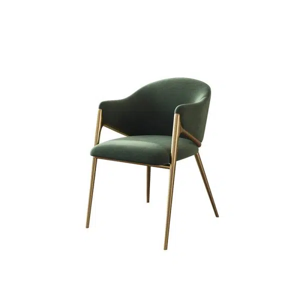 Contemporary Luxury Round Lambswool Stainless Steel Legs Dining Chair Backrest Armrest For Dining Room - Image 17