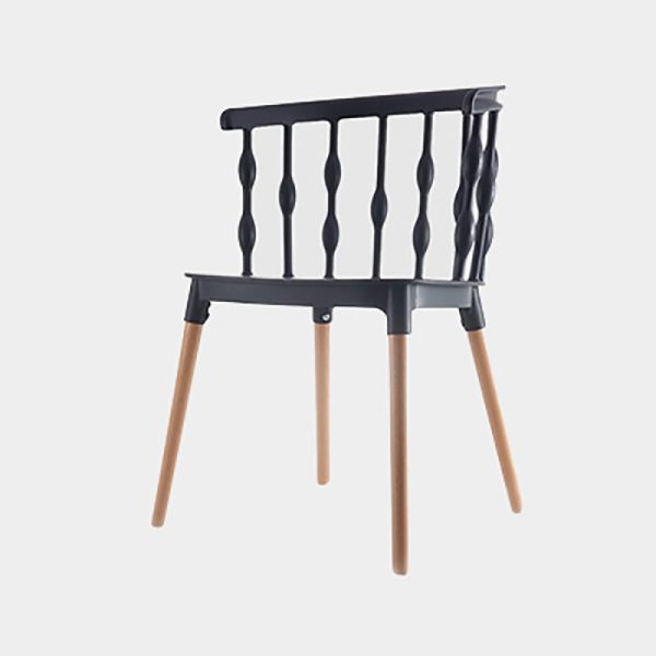 Contemporary Creative Square Vertical Strip PP Plastic Beechwood Dining Chair Backrest For Dining Room - Image 14