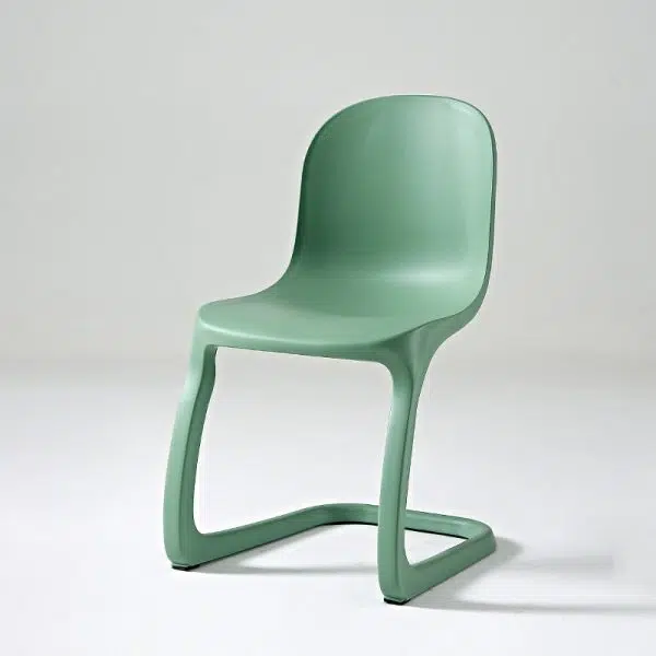 Contemporary Scandinavian Bow Frame Plastic Billet Steel Dining Chair Backrest For Dining Room - Image 18