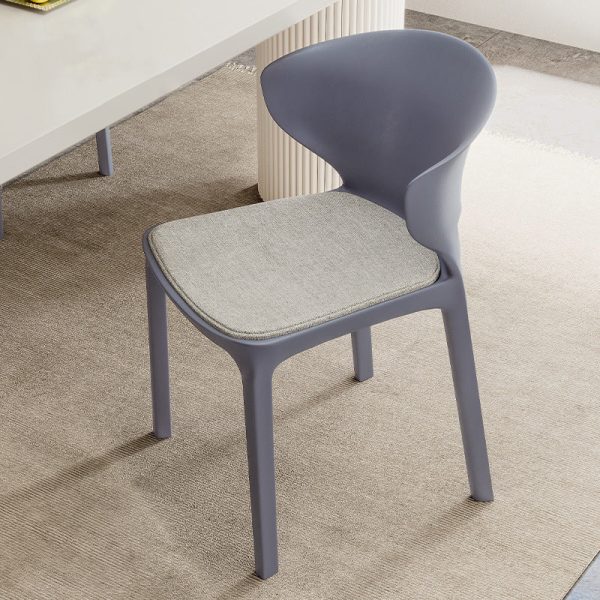 Contemporary Scandinavian PP Plastic Velvet Square Ergonomivally Design Stackable Dining Chair Backrest For Dining Room - Image 26