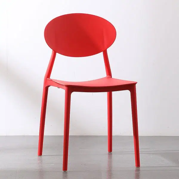 Contemporary Nordic Square Plastic Chair Backrest Armless For Living Room - Image 7