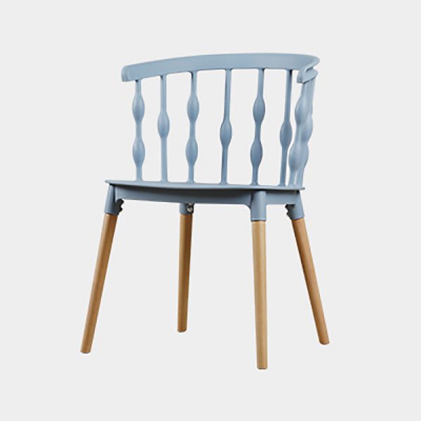 Contemporary Creative Square Vertical Strip PP Plastic Beechwood Dining Chair Backrest For Dining Room - Image 15