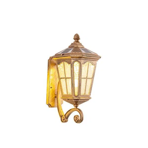 European Solar Outdoor Lantern Aluminum Glass Waterproof 1-Light Wall Sconce Lamp - Image 10