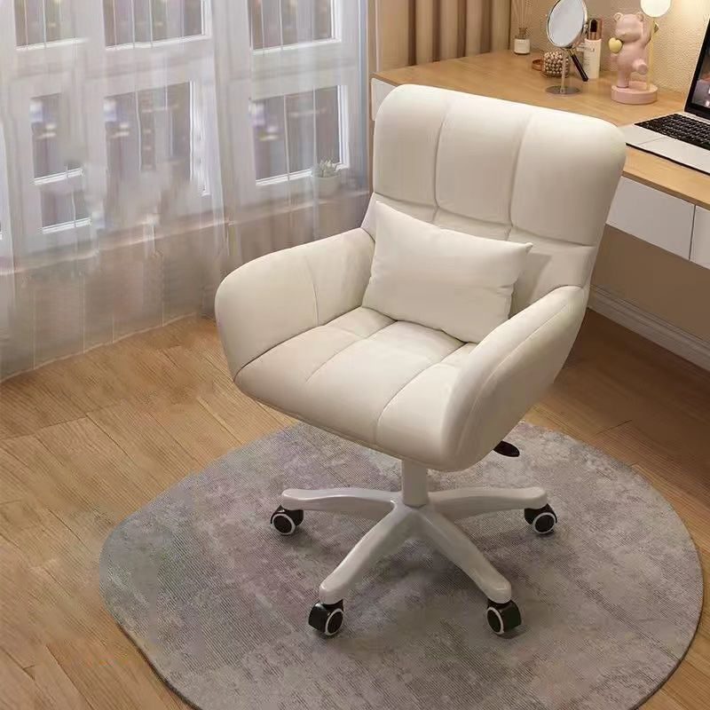 SKU-05-2ca3ff03-54d1-4ba5-b9c0-40544562d13b.jpg Contemporary Nordic Square Velvet Upholstered Swivel Desk Chair Height Adjustable Backrest Armrest For Home Office - Image 1