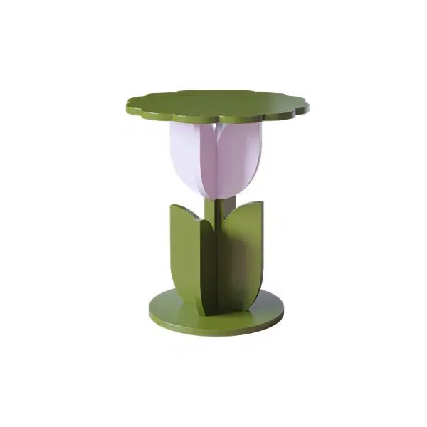 Contemporary Creative Petal Round Tabletop Pine Glass Side Table For Living Room - Image 20