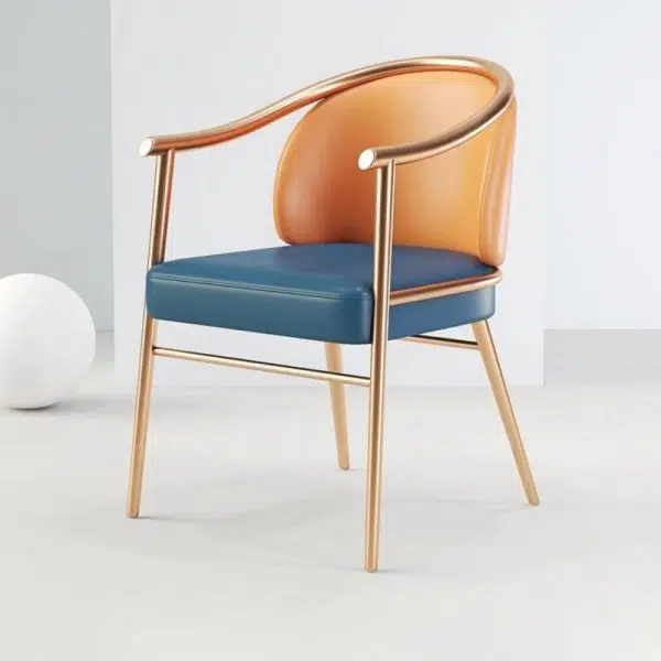 Contemporary Luxury Rectangular Iron Velvet Chair Backrest Armrest For Living Room - Image 7