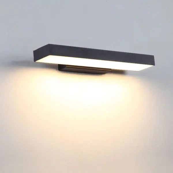 Modern Minimalist Rectangular Flat LED Sensor Outdoor Waterproof Wall Sconce Lamp - Image 4