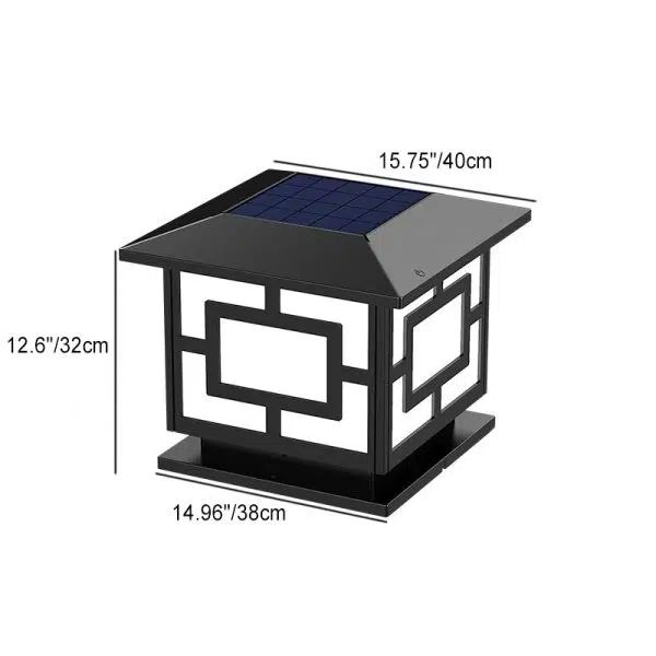 Traditional Chinese Solar Waterproof ABS Acrylic Square Lantern LED Landscape Lighting Outdoor Light For Outdoor Patio - Image 7