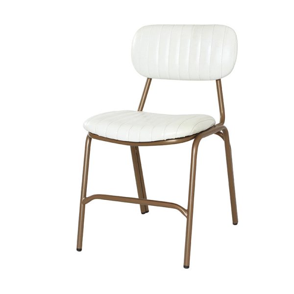 Contemporary Industrial Leather Iron Square Elliptical Stripe Dining Chair Backrest Footrest For Dining Room - Image 30