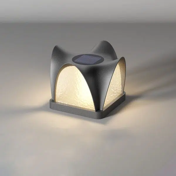 Modern Art Deco Solar Curve Cube LED Outdoor Landscape Light For Garden - Image 21
