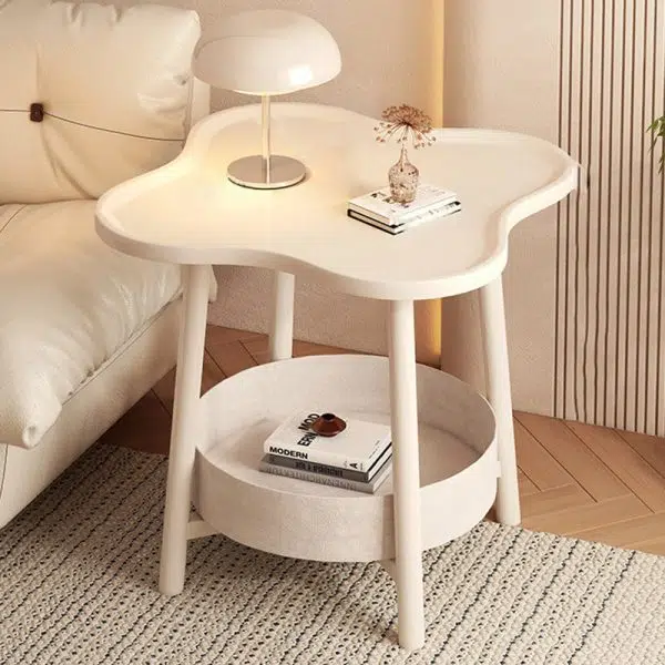 Contemporary Creative Floral Clover Iron End Table Storage Basket For Living Room - Image 19