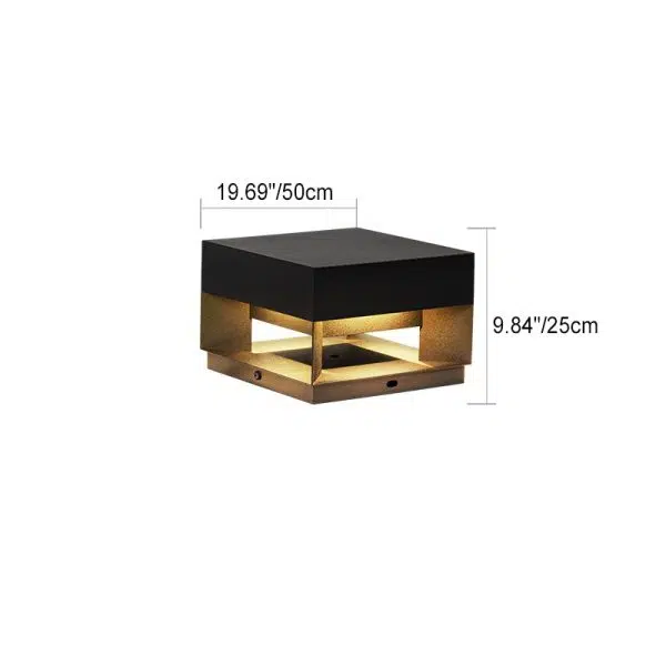 Modern Minimalist Square Geometric Stainless Steel LED Outdoor Waterproof Pillar Light Landscape Light For Garden - Image 10