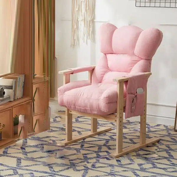 Modern Simplicity Fabric Upholstered Wood Frame Accent Chair Adjustable Backrest Armrest For Home Office - Image 11