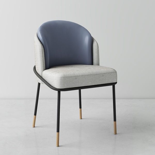 Contemporary Nordic Leather Fabric Iron Sponge Square Wraparound Dining Chair Backrest For Living Room - Image 23