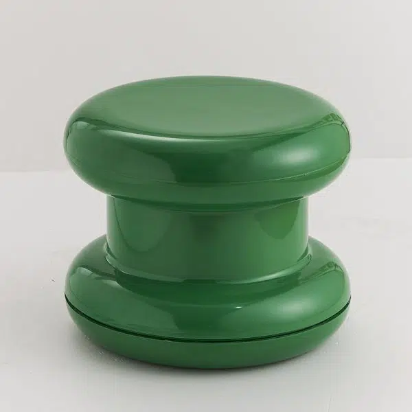 Contemporary Scandinavian Cylinder Frame Plastic Acrylic Vanity Stool 1-Leg For Bedroom - Image 21