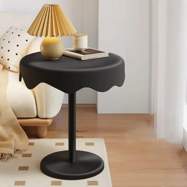 Contemporary Creative Round Ice Cream Shape PP Plastic Carbon Steel End Table For Living Room - Image 5