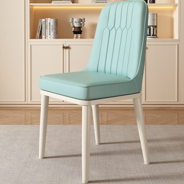 Contemporary Luxury Square PU Leather Upholstered Dining Chair Backrest For Dining Room - Image 11