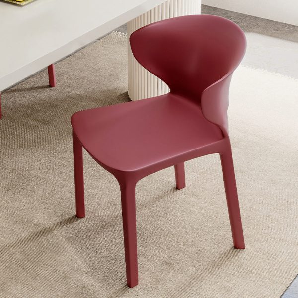 Contemporary Scandinavian PP Plastic Velvet Square Ergonomivally Design Stackable Dining Chair Backrest For Dining Room - Image 28