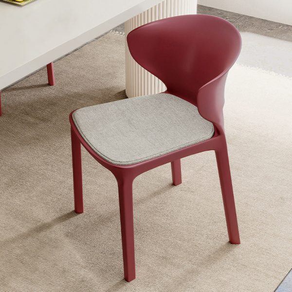 Contemporary Scandinavian PP Plastic Velvet Square Ergonomivally Design Stackable Dining Chair Backrest For Dining Room - Image 29