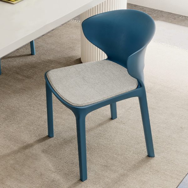 Contemporary Scandinavian PP Plastic Velvet Square Ergonomivally Design Stackable Dining Chair Backrest For Dining Room - Image 31